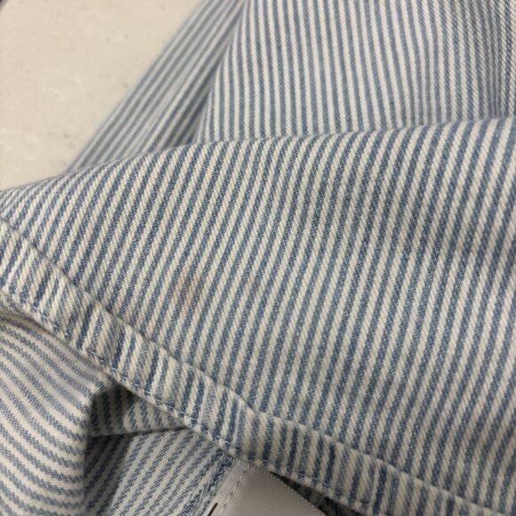 Gap 1969 Western Pin Stripe Denim Snap Button Shirt Lightwash Size XL - Picture 13 of 15